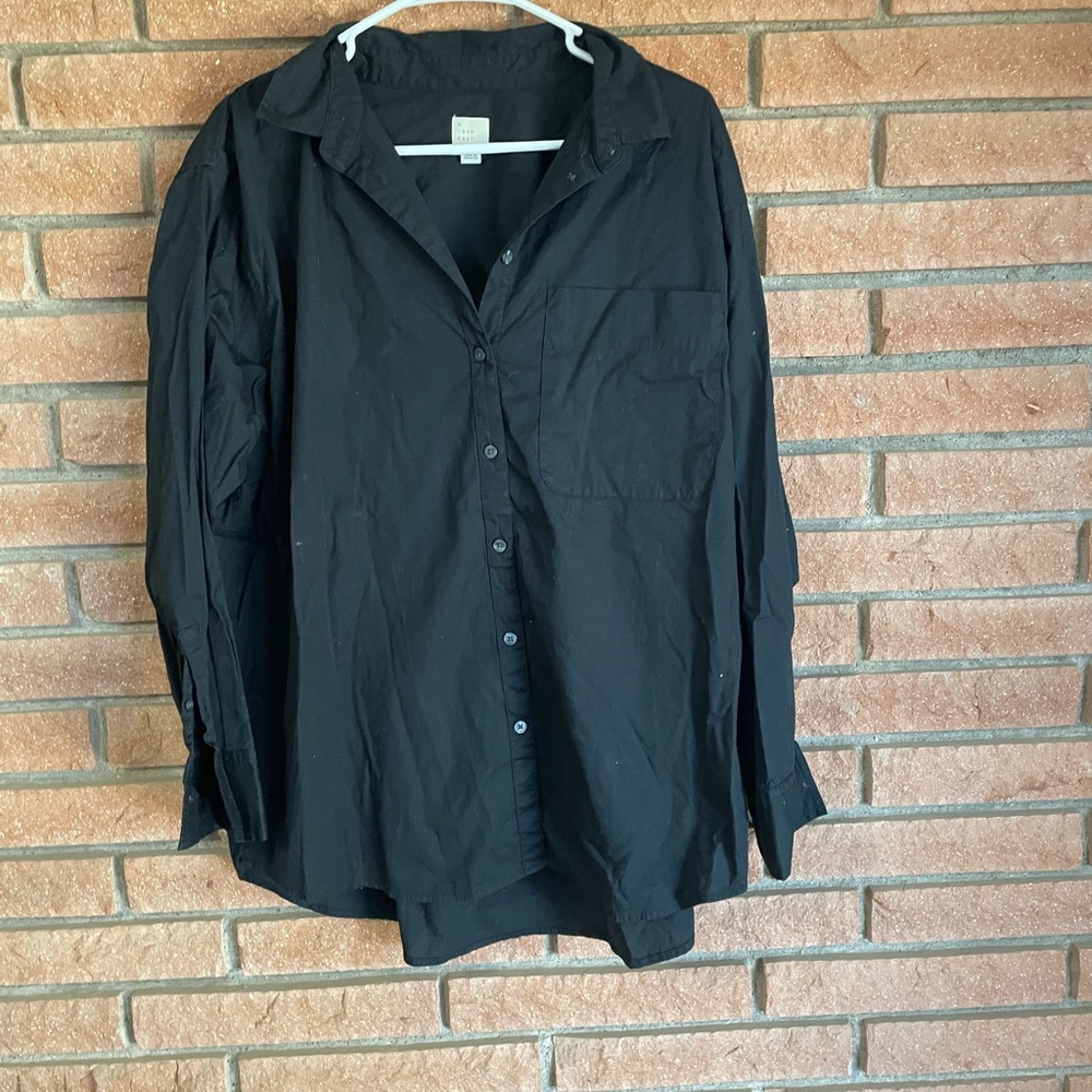 a new day Black Collared Shirt